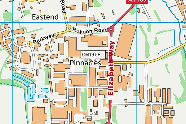 CM19 5FD map - OS VectorMap District (Ordnance Survey)