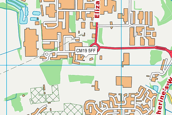 CM19 5FF map - OS VectorMap District (Ordnance Survey)
