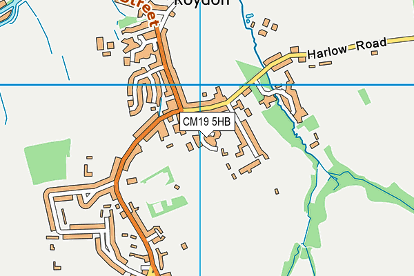 CM19 5HB map - OS VectorMap District (Ordnance Survey)