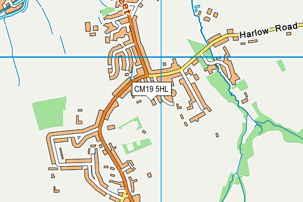 Roydon Playing Fields map (CM19 5HL) - OS VectorMap District (Ordnance Survey)