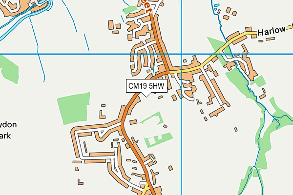 CM19 5HW map - OS VectorMap District (Ordnance Survey)