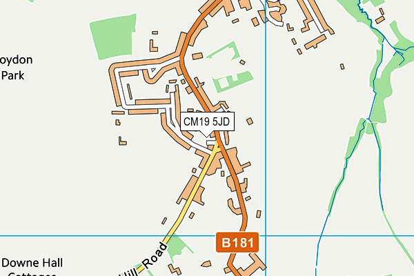 CM19 5JD map - OS VectorMap District (Ordnance Survey)