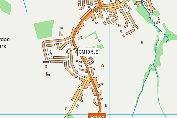 CM19 5JE map - OS VectorMap District (Ordnance Survey)