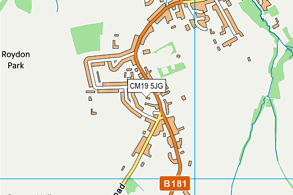 CM19 5JG map - OS VectorMap District (Ordnance Survey)