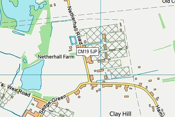 CM19 5JP map - OS VectorMap District (Ordnance Survey)