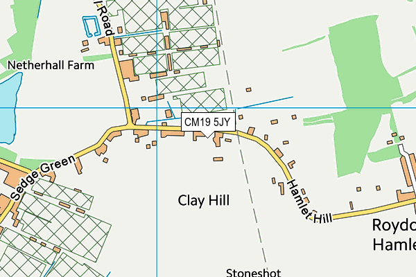 CM19 5JY map - OS VectorMap District (Ordnance Survey)