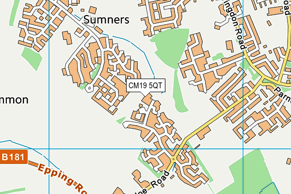 CM19 5QT map - OS VectorMap District (Ordnance Survey)