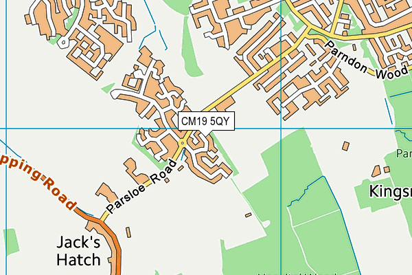 CM19 5QY map - OS VectorMap District (Ordnance Survey)
