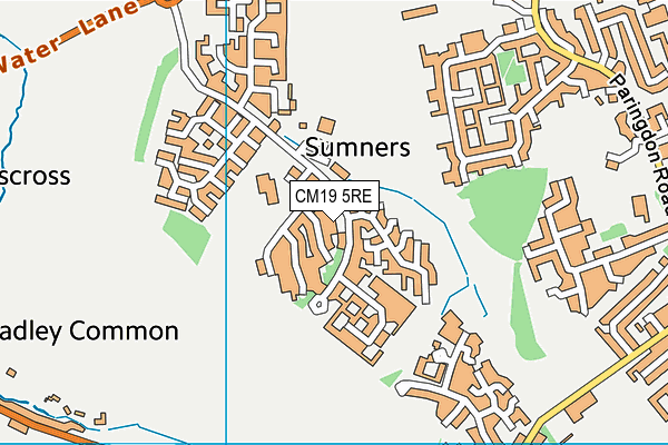 CM19 5RE map - OS VectorMap District (Ordnance Survey)