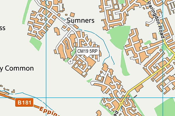 CM19 5RP map - OS VectorMap District (Ordnance Survey)