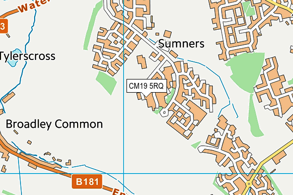 CM19 5RQ map - OS VectorMap District (Ordnance Survey)