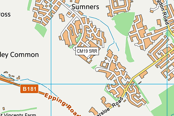 CM19 5RR map - OS VectorMap District (Ordnance Survey)