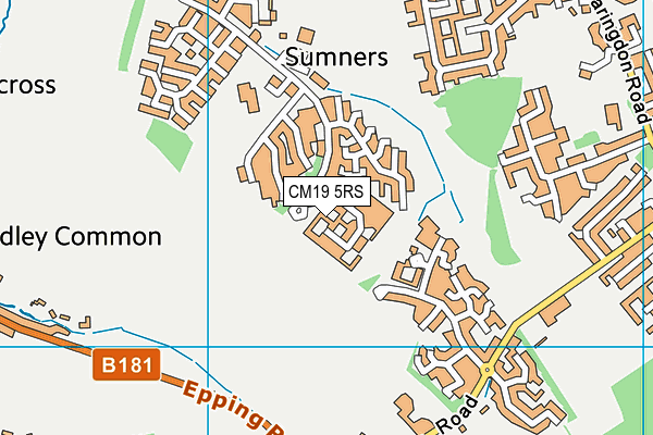 CM19 5RS map - OS VectorMap District (Ordnance Survey)