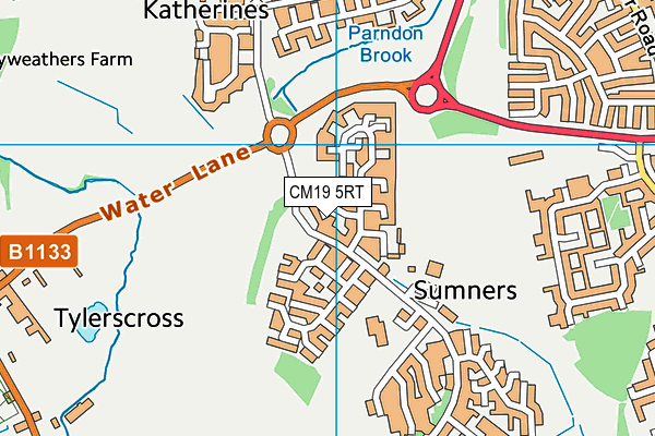 CM19 5RT map - OS VectorMap District (Ordnance Survey)