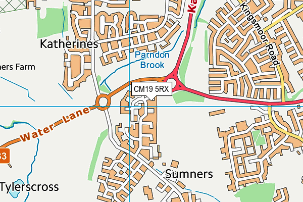 CM19 5RX map - OS VectorMap District (Ordnance Survey)