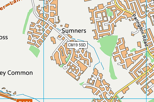 CM19 5SD map - OS VectorMap District (Ordnance Survey)