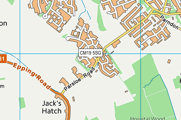 CM19 5SG map - OS VectorMap District (Ordnance Survey)