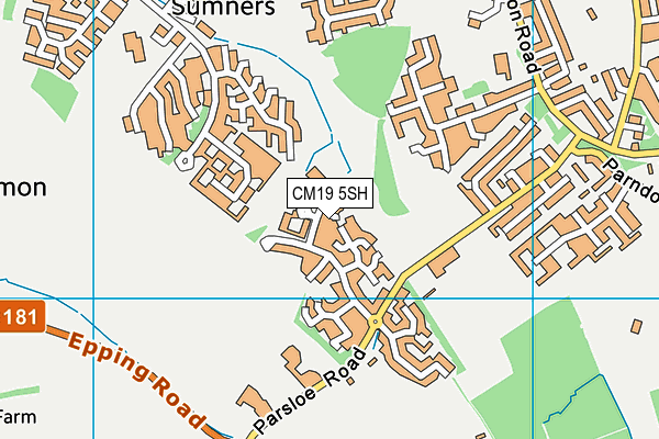 CM19 5SH map - OS VectorMap District (Ordnance Survey)