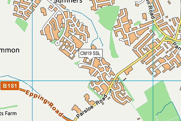 CM19 5SL map - OS VectorMap District (Ordnance Survey)