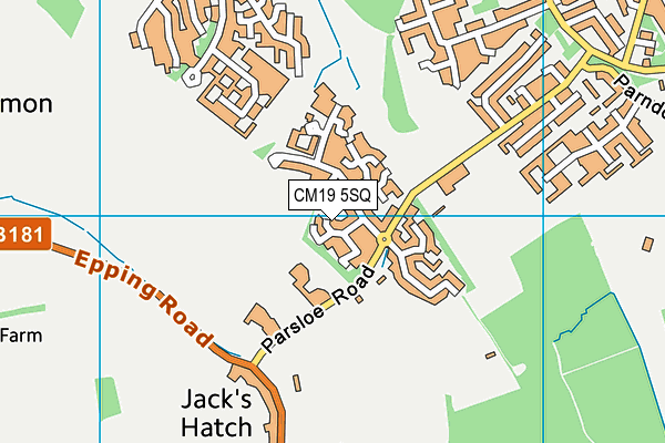 CM19 5SQ map - OS VectorMap District (Ordnance Survey)