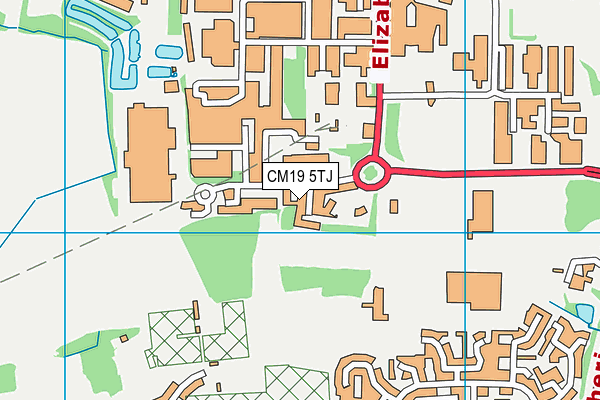 CM19 5TJ map - OS VectorMap District (Ordnance Survey)