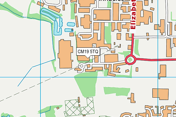 CM19 5TQ map - OS VectorMap District (Ordnance Survey)