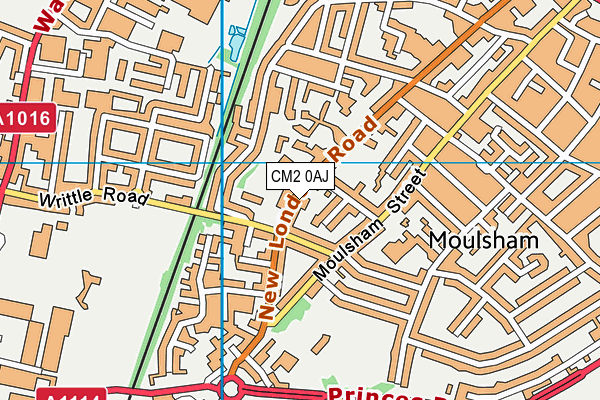 CM2 0AJ map - OS VectorMap District (Ordnance Survey)