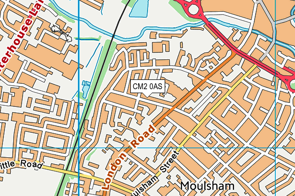 CM2 0AS map - OS VectorMap District (Ordnance Survey)