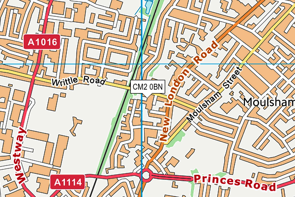 CM2 0BN map - OS VectorMap District (Ordnance Survey)