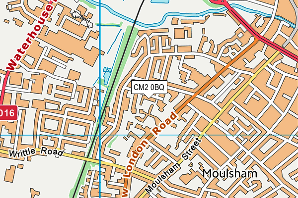 CM2 0BQ map - OS VectorMap District (Ordnance Survey)