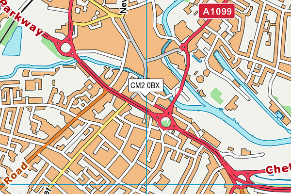 CM2 0BX map - OS VectorMap District (Ordnance Survey)