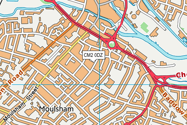 CM2 0DZ map - OS VectorMap District (Ordnance Survey)