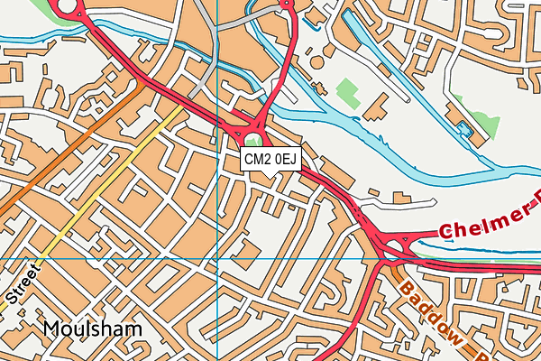 CM2 0EJ map - OS VectorMap District (Ordnance Survey)