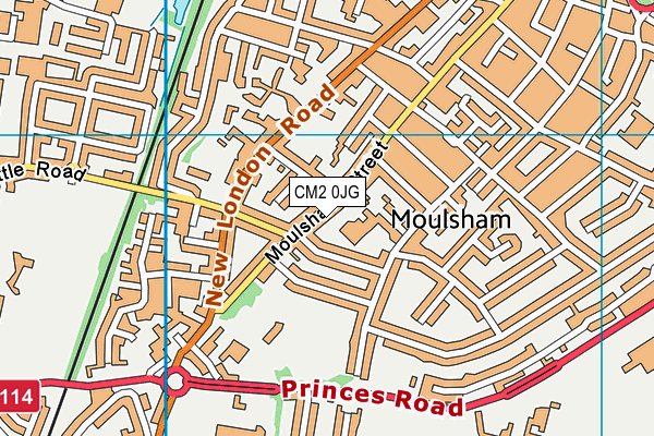 CM2 0JG map - OS VectorMap District (Ordnance Survey)