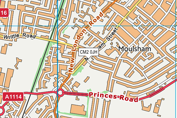 CM2 0JH map - OS VectorMap District (Ordnance Survey)