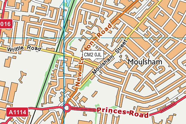 CM2 0JL map - OS VectorMap District (Ordnance Survey)