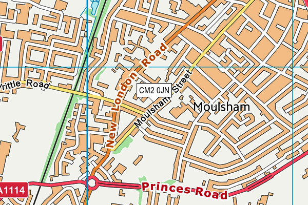 CM2 0JN map - OS VectorMap District (Ordnance Survey)