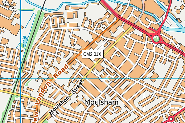 CM2 0JX map - OS VectorMap District (Ordnance Survey)