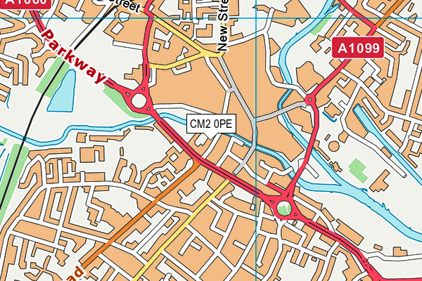 CM2 0PE map - OS VectorMap District (Ordnance Survey)