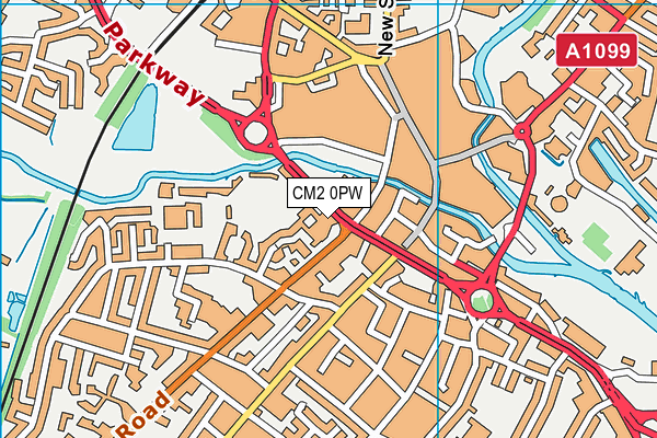 CM2 0PW map - OS VectorMap District (Ordnance Survey)