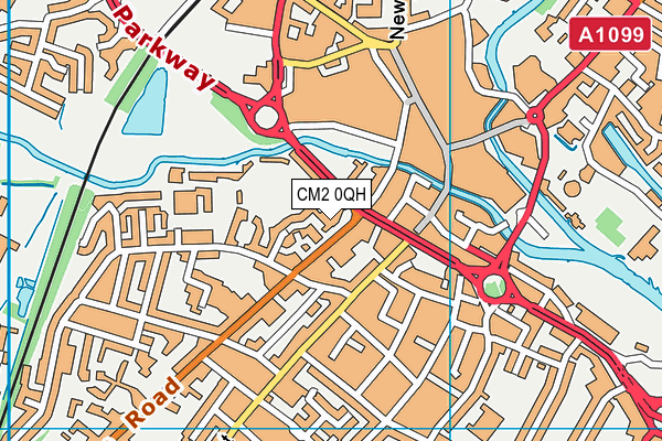 CM2 0QH map - OS VectorMap District (Ordnance Survey)