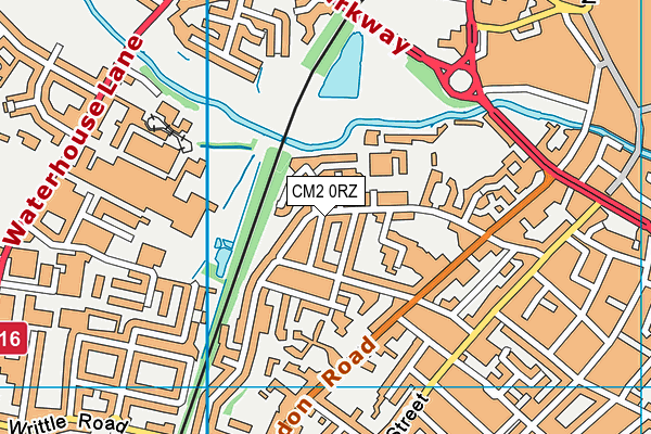 CM2 0RZ map - OS VectorMap District (Ordnance Survey)