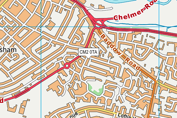 CM2 0TA map - OS VectorMap District (Ordnance Survey)