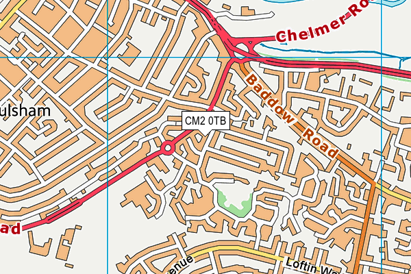 CM2 0TB map - OS VectorMap District (Ordnance Survey)