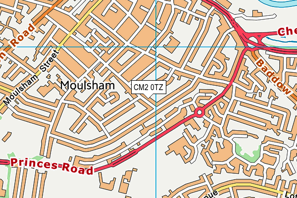 CM2 0TZ map - OS VectorMap District (Ordnance Survey)