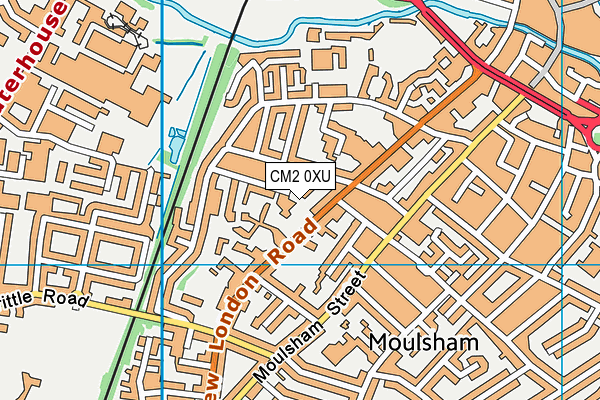 CM2 0XU map - OS VectorMap District (Ordnance Survey)