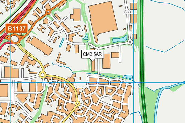 CM2 5AR map - OS VectorMap District (Ordnance Survey)