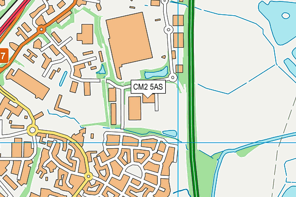 CM2 5AS map - OS VectorMap District (Ordnance Survey)