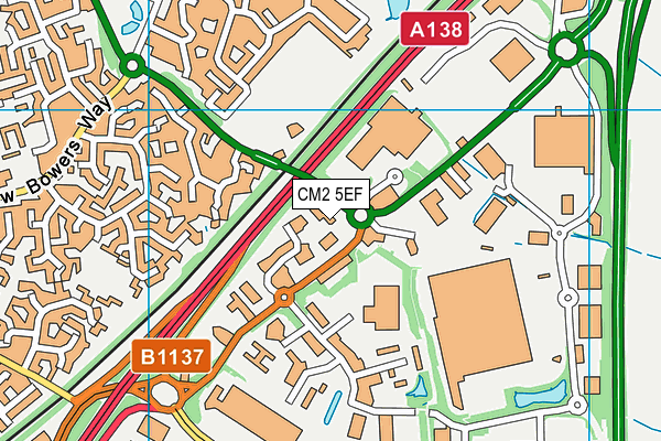 CM2 5EF map - OS VectorMap District (Ordnance Survey)