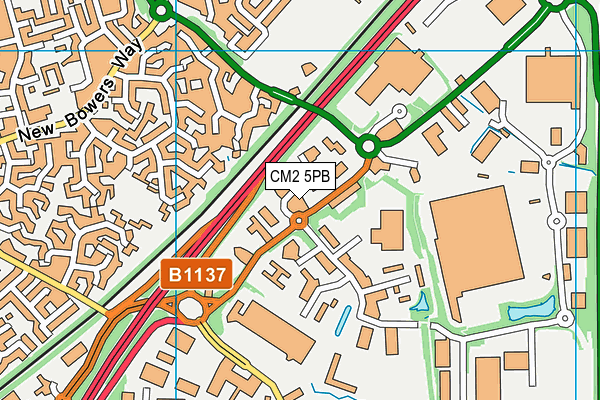 CM2 5PB map - OS VectorMap District (Ordnance Survey)